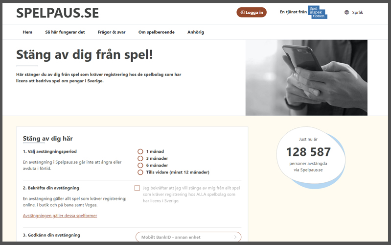 Spelpaus screenshot
